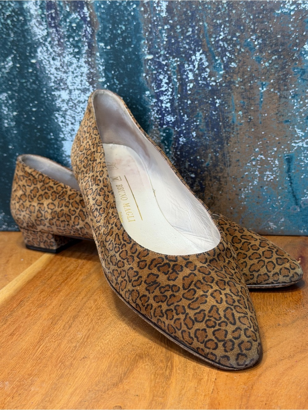 Bruno Magli Rare Vintage 1980’s Mob Wife Leopard Suede Flats (EVC)
